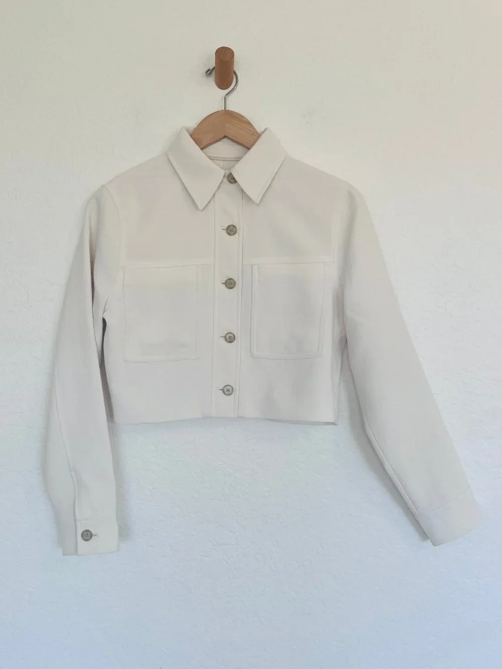 NEW! Artizia Wilfred Little Cropped Jacket Button In Light Birch/Ivory XS - Picture 2 of 16